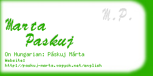 marta paskuj business card